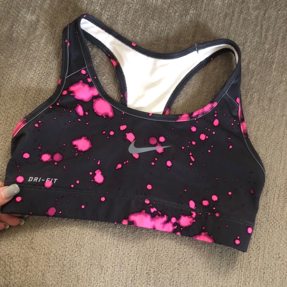 Nike splatter dri-fit sports bra size small